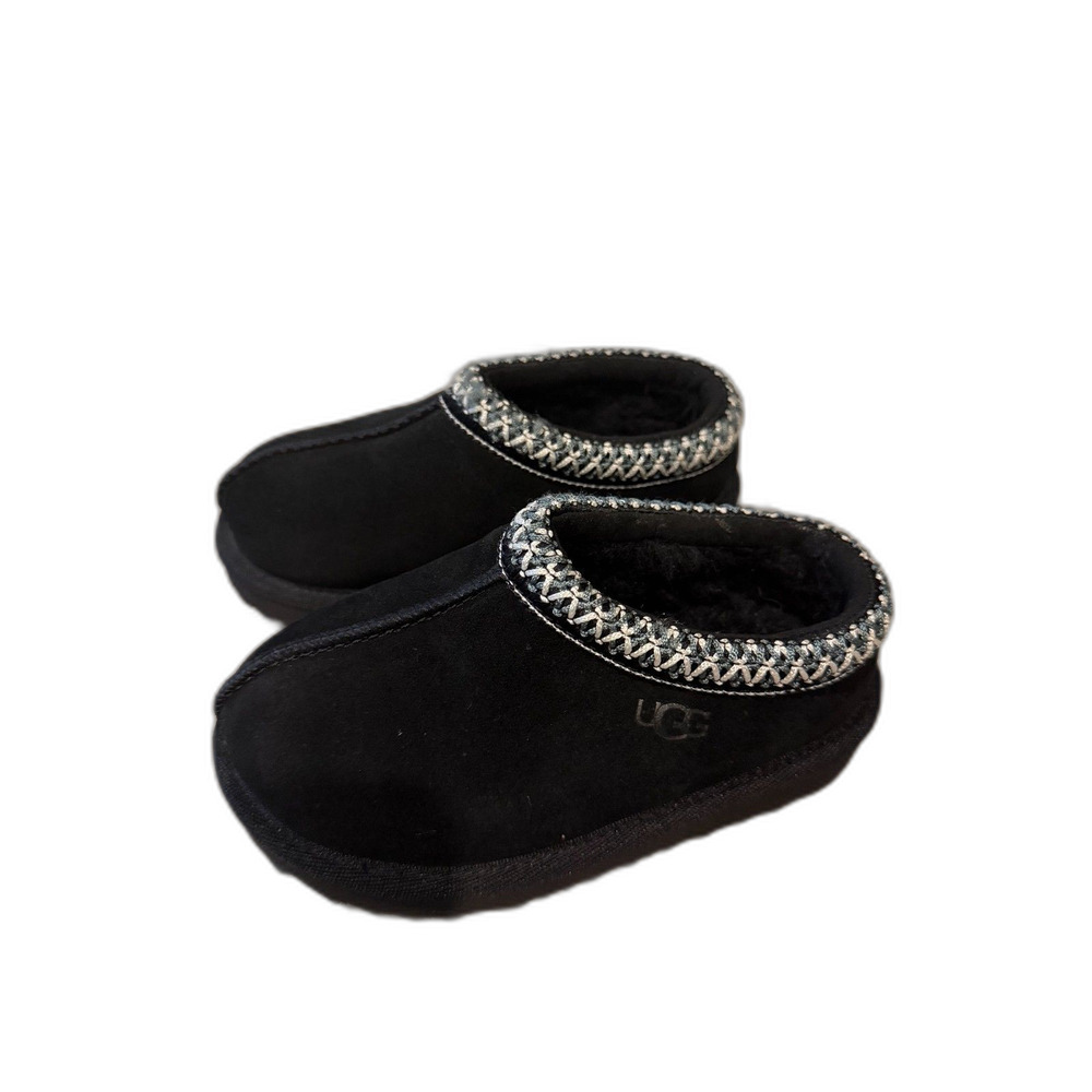UGG Kids Tasman II Suede Slippers - Black - Toddler Size 8